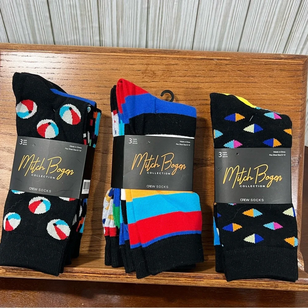 MITCH BOGAN COLLECTION 3 SET OF 3PACK SOCKS-NWT